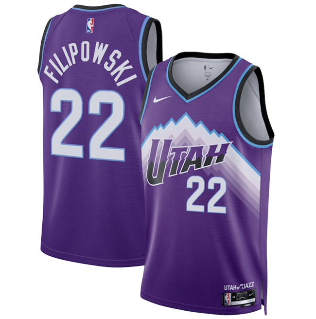 Men's Purple Utah Jazz #22 Kyle Filipowski 2025 Icon Edition Stitched Basketball Jersey